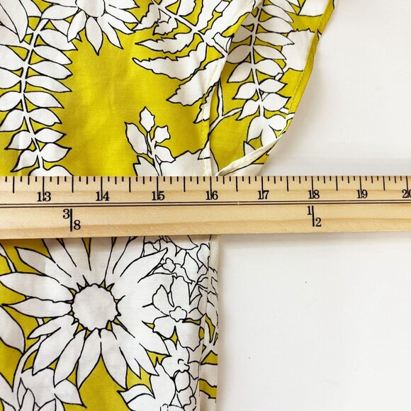 Boden Ravello Yellow & White Floral Short Sleeve Blouse Silk - Size US 6 - Picture 5 of 6